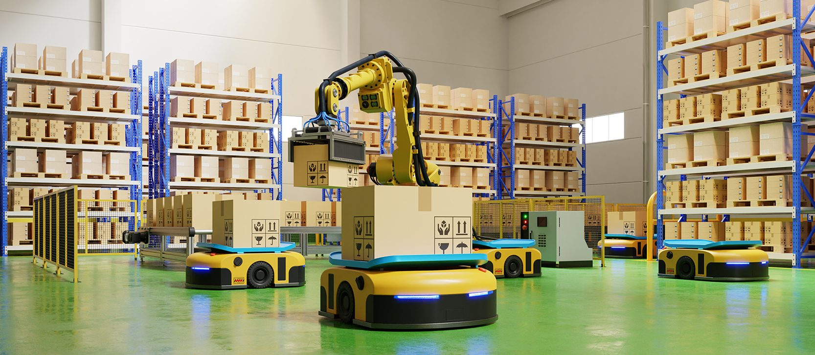 AGVs والروبوتات AGV